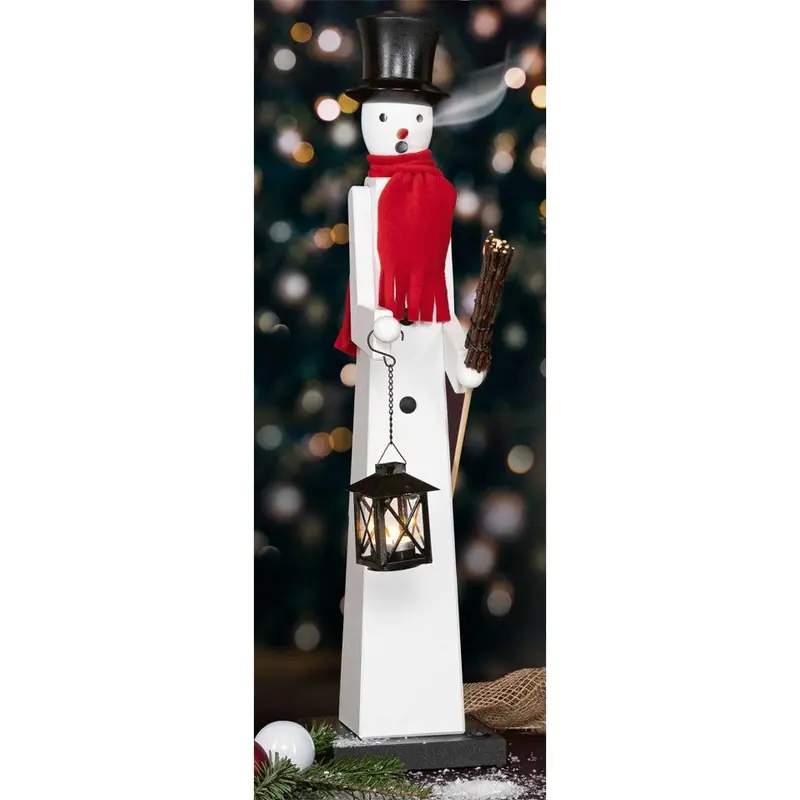 Räuchermann XXL "Schneemann mit Laterne" und Verdampfertechnologie, farbig, 70 cm