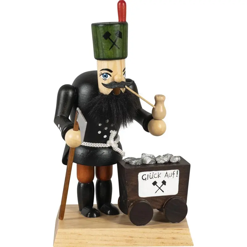Räuchermännchen "Bergmann mit Lore", farbig, 23 cm