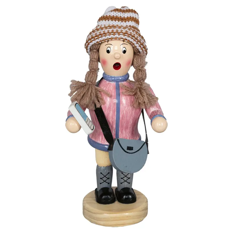Räuchermännchen "Mädchen mit Handy und Handtasche", farbig, 20 cm