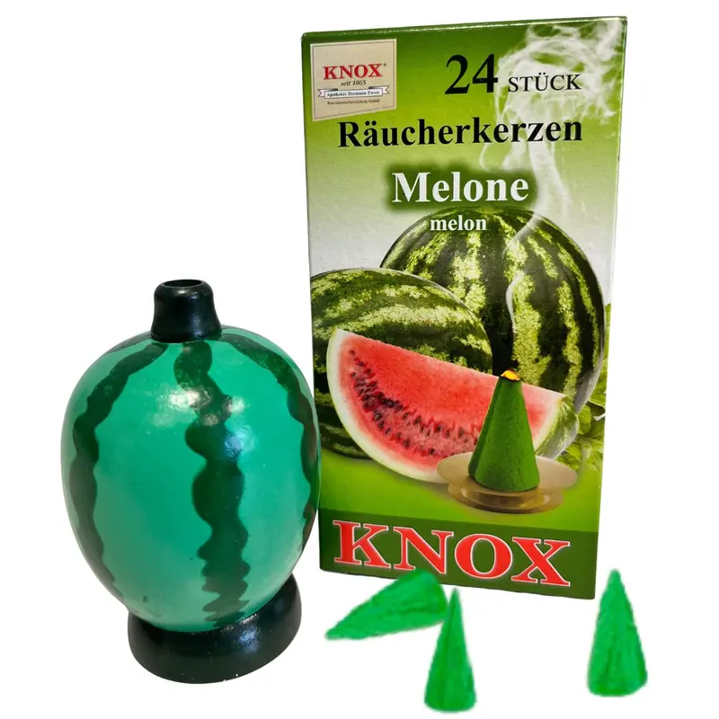 Räuchermännchen "Melone'', inkl. Räucherkerzen Melonen-Duft, farbig, 8 cm