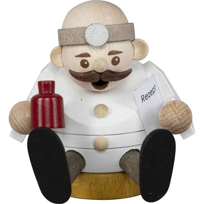 Räuchermännchen Mini "Arzt", farbig, 8 cm