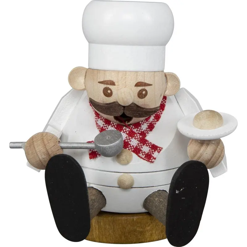 Räuchermännchen Mini "Koch", farbig, 8 cm