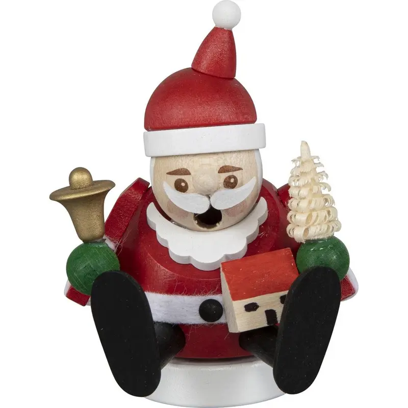 Räuchermännchen Mini "Weihnachtsmann", farbig, 8 cm