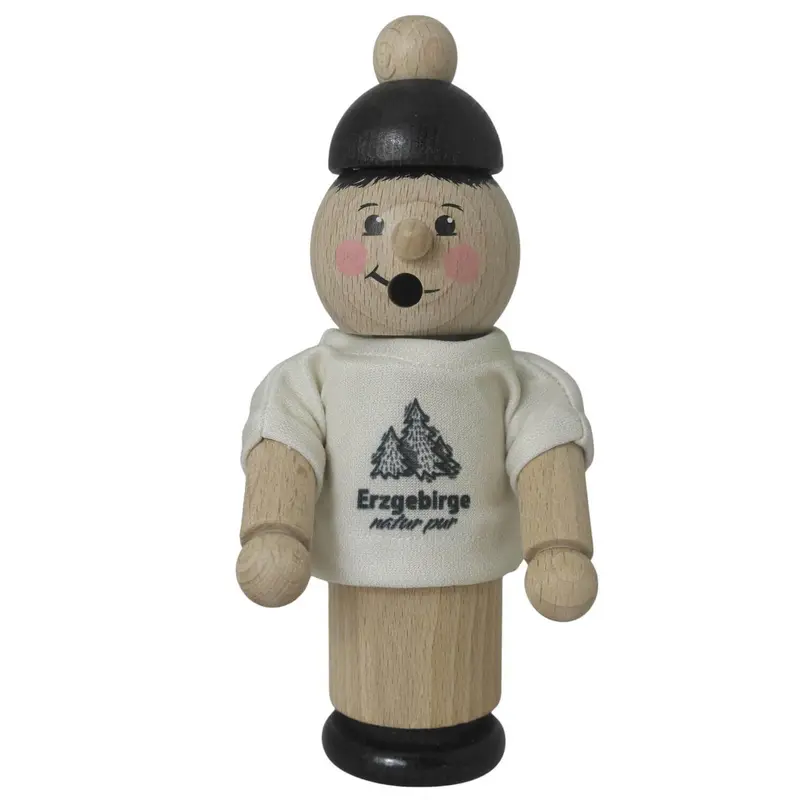 Räuchermännchen mit T-Shirt Erzgebirge "natur pur", 17 cm