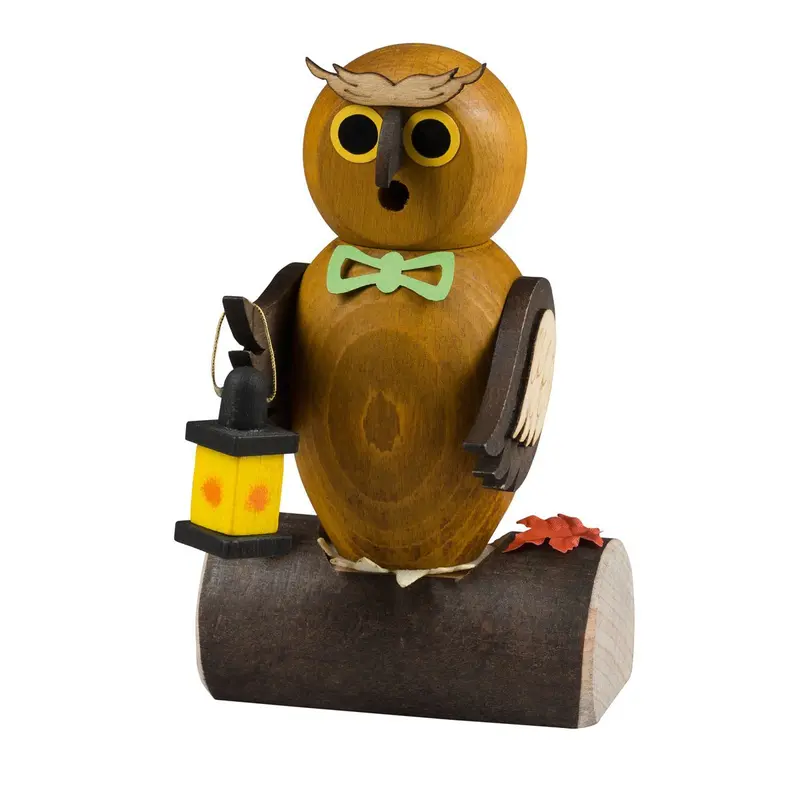Räuchermännchen "Nachteule", natur, 14 cm
