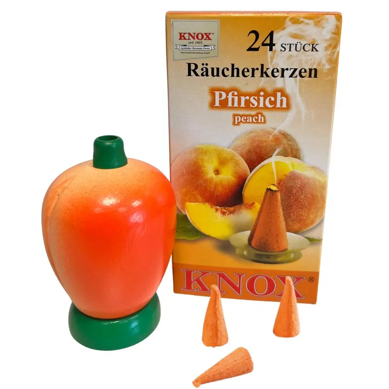 Räuchermännchen "Pfirsich'', inkl. Räucherkerzen Pfirsich-Duft, farbig, 8 cm