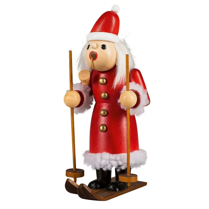 Räuchermännchen "Weihnachtsmann auf Ski", farbig, 17 cm