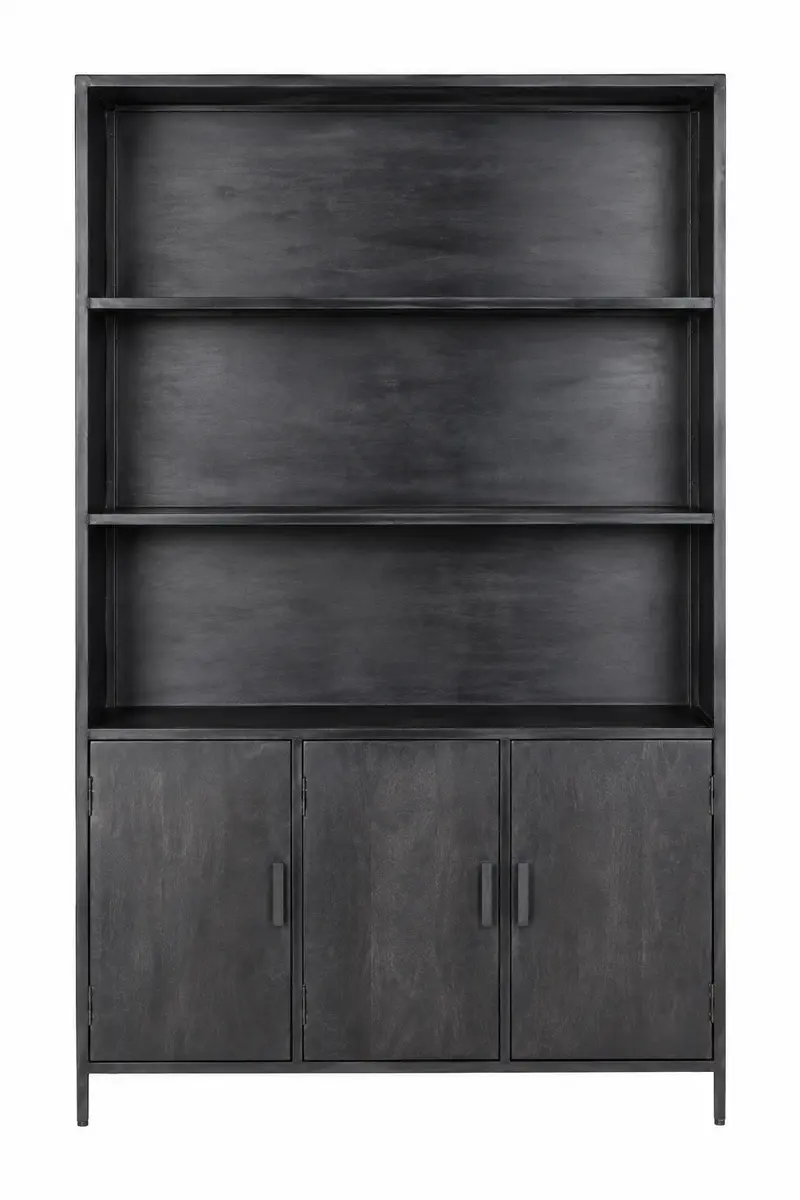 Regal Kala 200cm aus Massivholz - Schwarz
