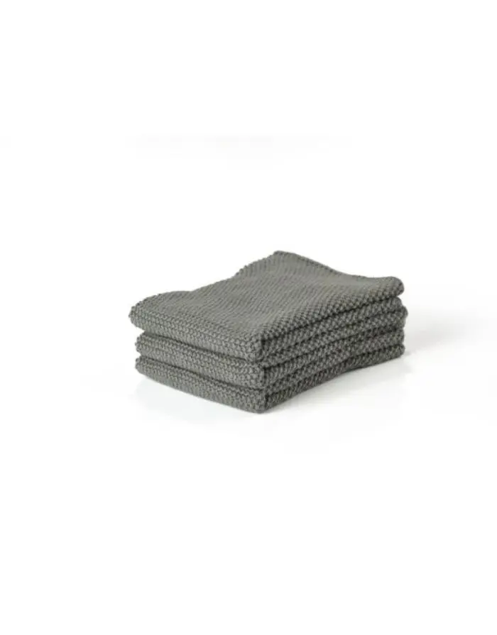 Reinigungstuch-Set aus Baumwolle 3tlg. I Olive Green