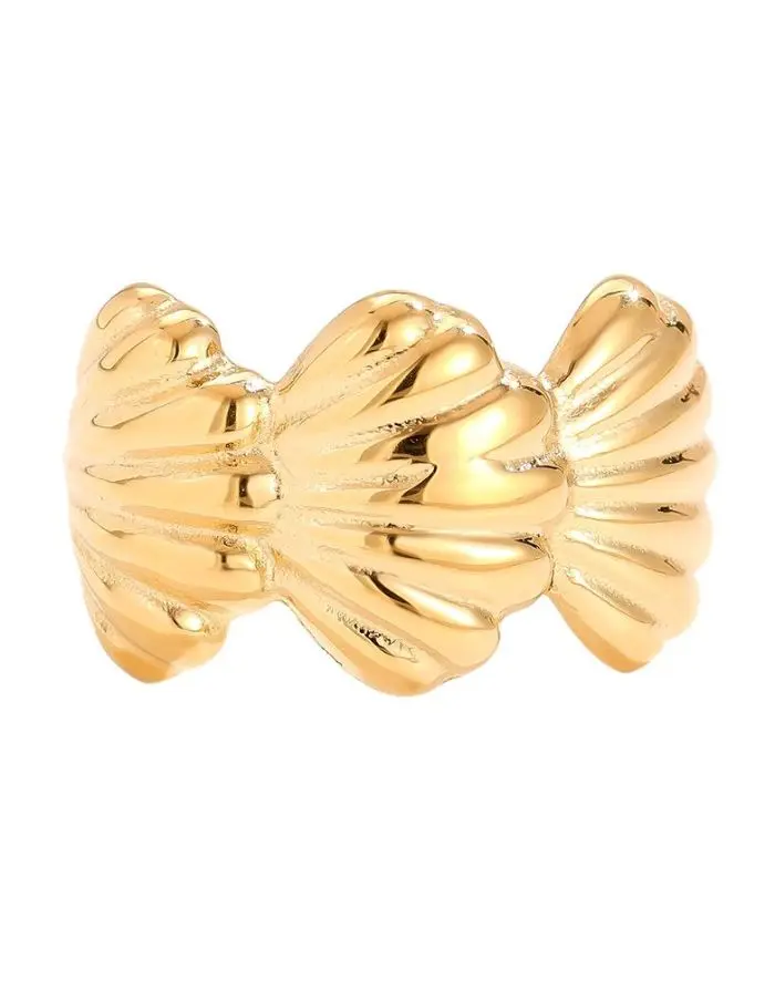 Ring Three Shells I Gold