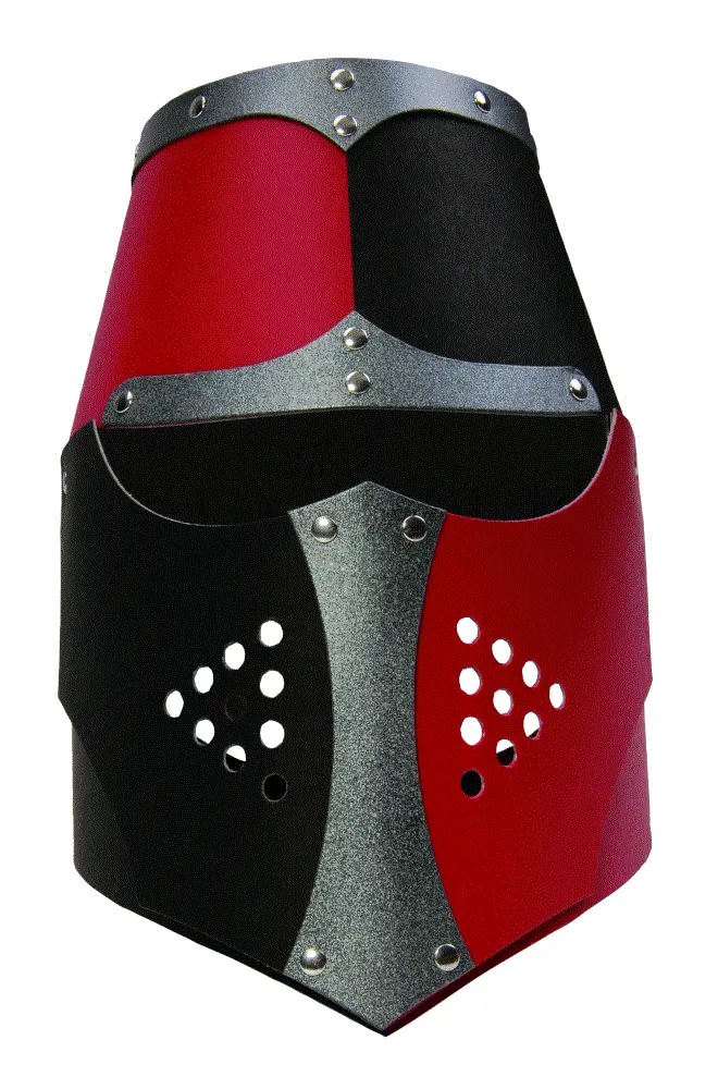 Ritterhelm Normanne schwarz-rot-silber