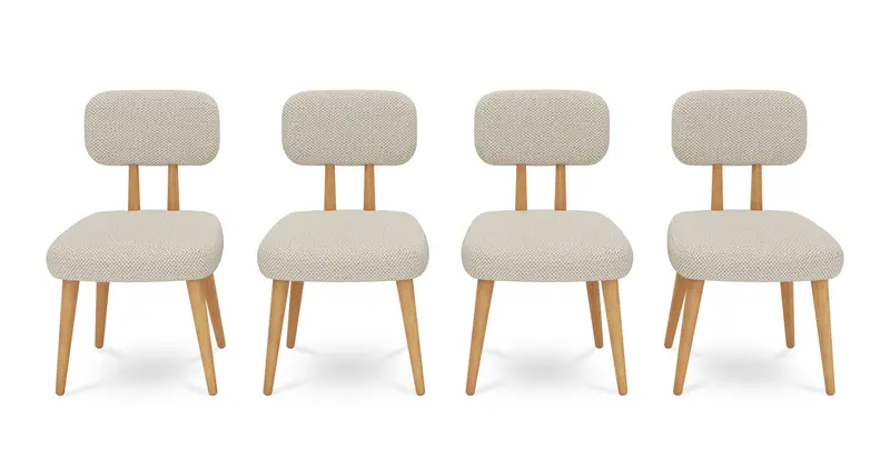 Roa Stuhl 4er-Set - Naturgewebe