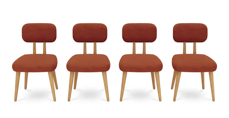 Roa Stuhl 4er-Set - Samt