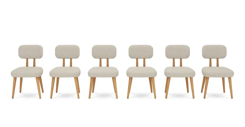 Roa Stuhl 6er-Set - Naturgewebe