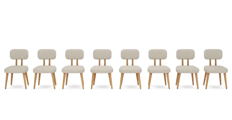 Roa Stuhl 8er-Set - Naturgewebe