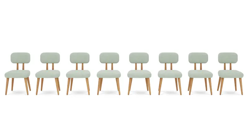 Roa Stuhl 8er-Set - Samt
