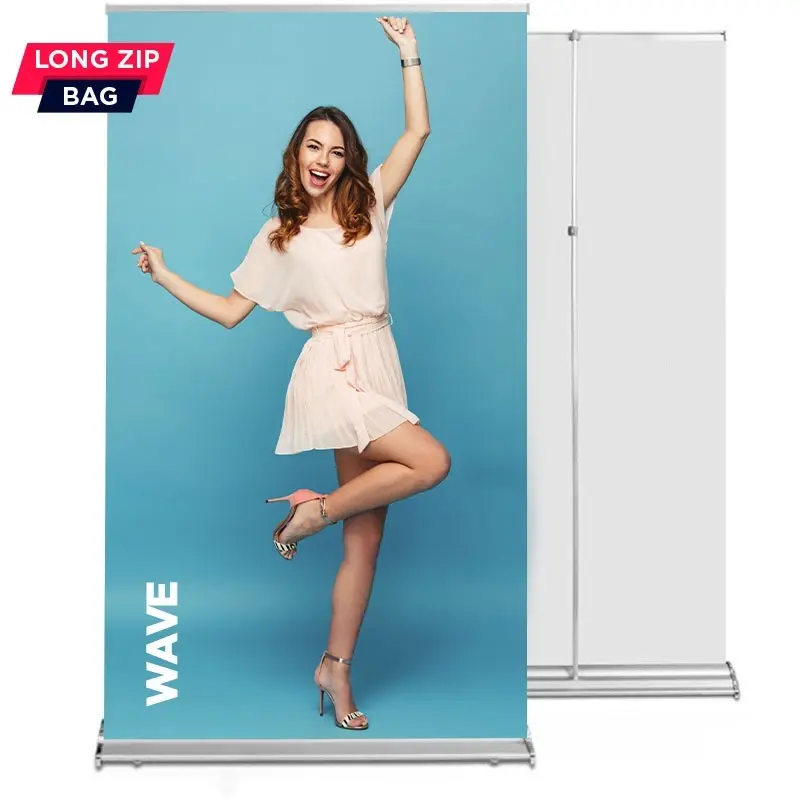 Roll-Up Wave 120 x 220 cm mit Teleskopmast und Grafikwechselsystem