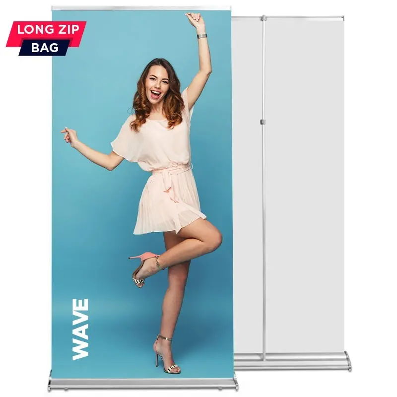 Roll-Up Wave 85 x 220 cm mit Teleskopmast und Grafikwechselsystem