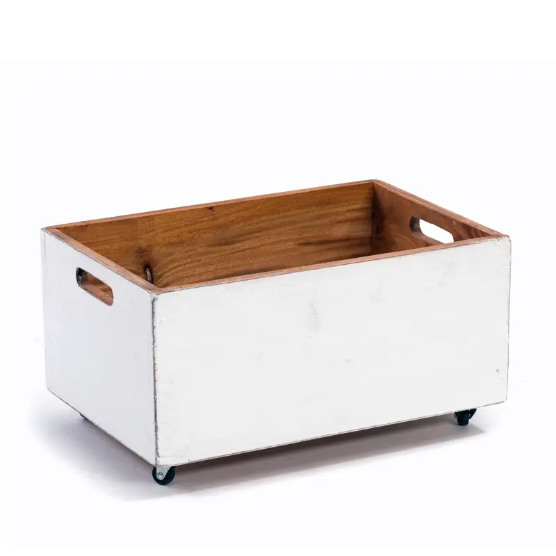ROLLBARE HOLZKISTE "BOX" | 26x45x30 cm, Mahagoni | Aufbewahrung | Farbe