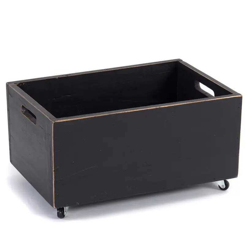 ROLLBARE HOLZKISTE "BOX" | 26x45x30 cm, Massivholz | Aufbewahrung | Farbe