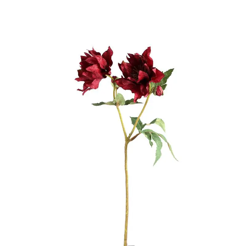 Rosenblume – Burgunderrose, 2 Knospen, Eisenmetall, PE-Kunststoff | PTMD