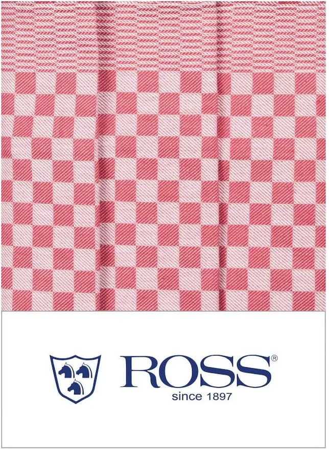 Ross 3er Pack Baumwoll Geschirrtücher 1718 rot
