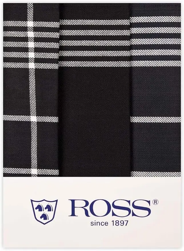 Ross 3er Pack Baumwoll Geschirrtücher 1837 schwarz