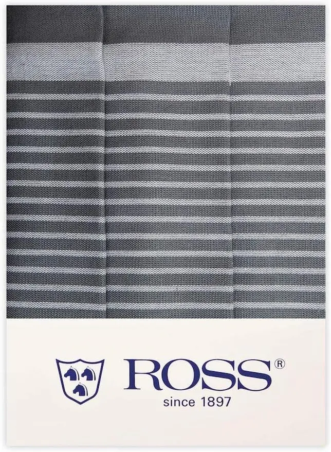 Ross 3er Pack Zwirn Halbleinen Geschirrtücher 914 Streifenfond silber