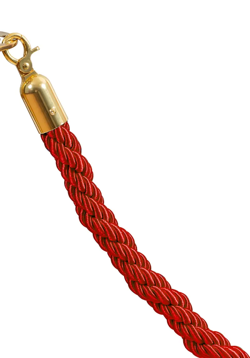 Rote geflochtene Kordel - goldene Schnalle