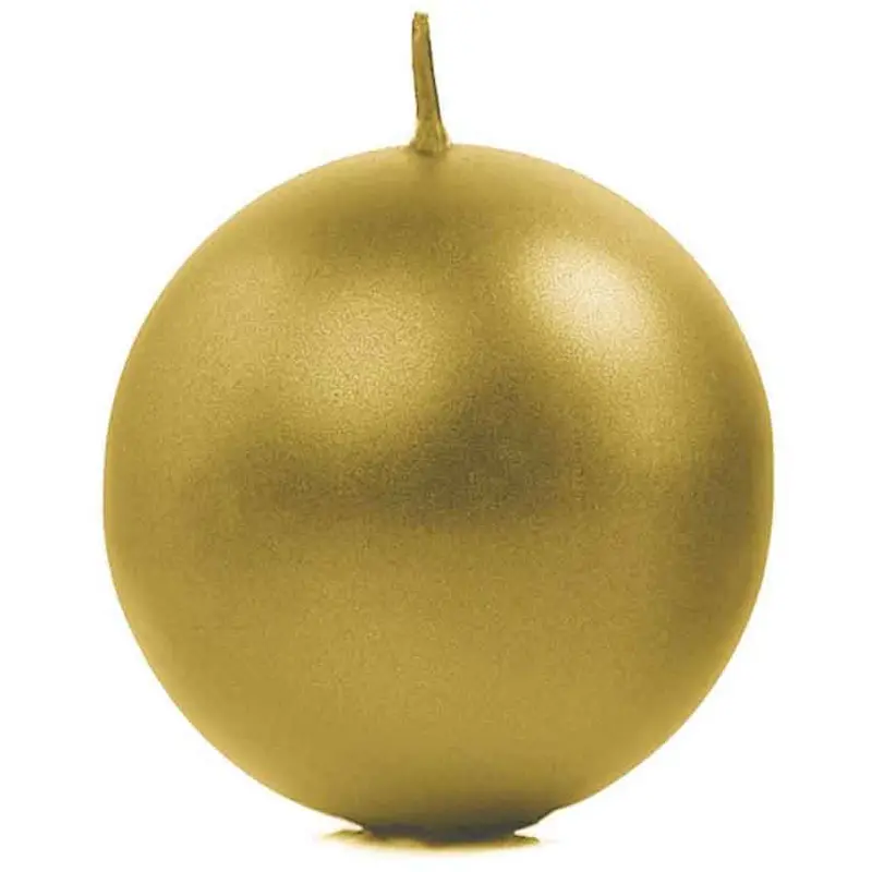Runde Kerzen 8cm 6er-Pack gold