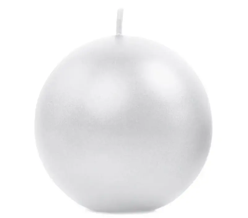 Runde Kerzen 8cm 6er-Pack pearl / elfenbein