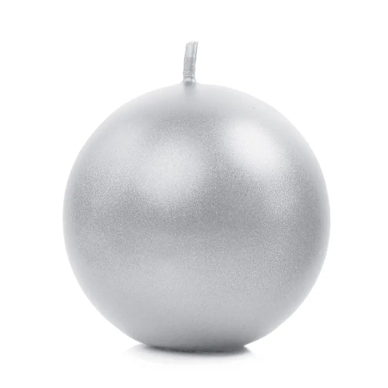 Runde Kerzen 8cm 6er-Pack silber