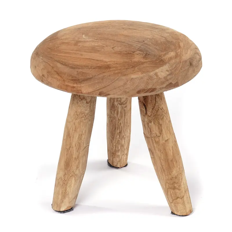 RUNDER HOCKER "KLARA" | Holz, 28 cm | Melk Schemel, Blumenhocker