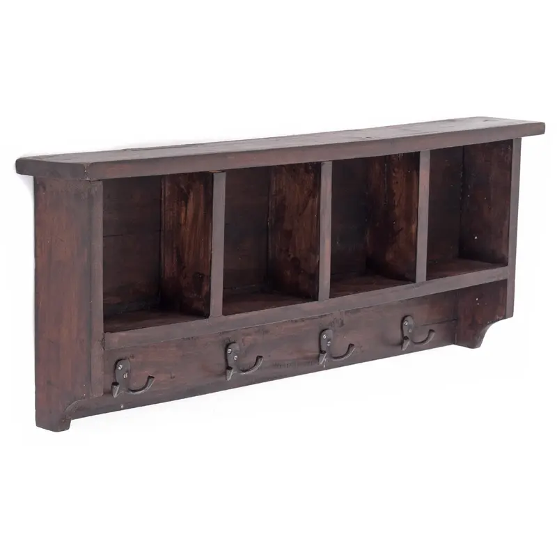 RUSTIKALE WANDGARDEROBE mit Fächern "VINTAGE 70" | 70x27x11cm(BxHxT) | Farbe