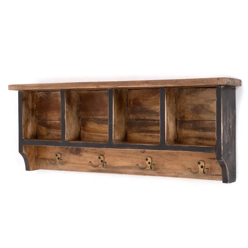 RUSTIKALE WANDGARDEROBE mit Fächern "VINTAGE 70" | 70x27x11cm(BxHxT) | Farbe
