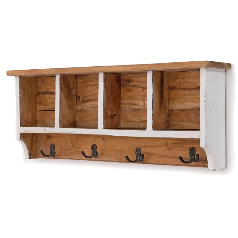 RUSTIKALE WANDGARDEROBE mit Fächern "VINTAGE 70" | 70x27x11cm(BxHxT) | Farbe