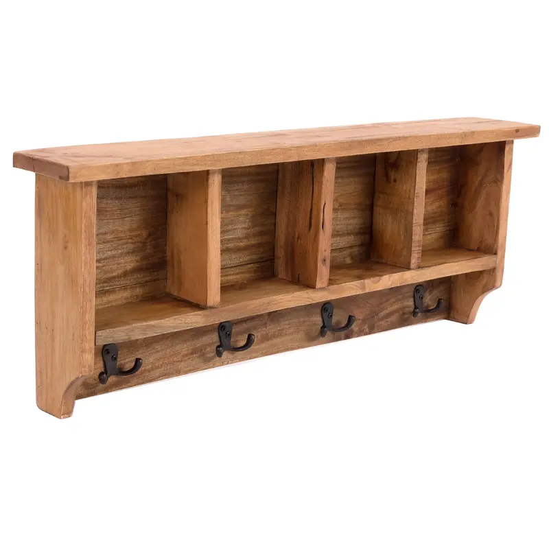 RUSTIKALE WANDGARDEROBE mit Fächern "VINTAGE 70" | 70x27x11cm(BxHxT) | Farbe