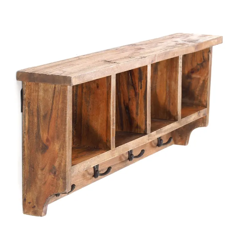 RUSTIKALE WANDGARDEROBE mit Fächern "VINTAGE 70" | 70x27x11cm(BxHxT) | Farbe