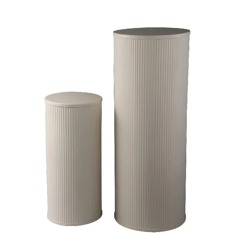 Säule – Geriffeltes Design, Stahl, Runde Form, Weiß – Midda | PTMD