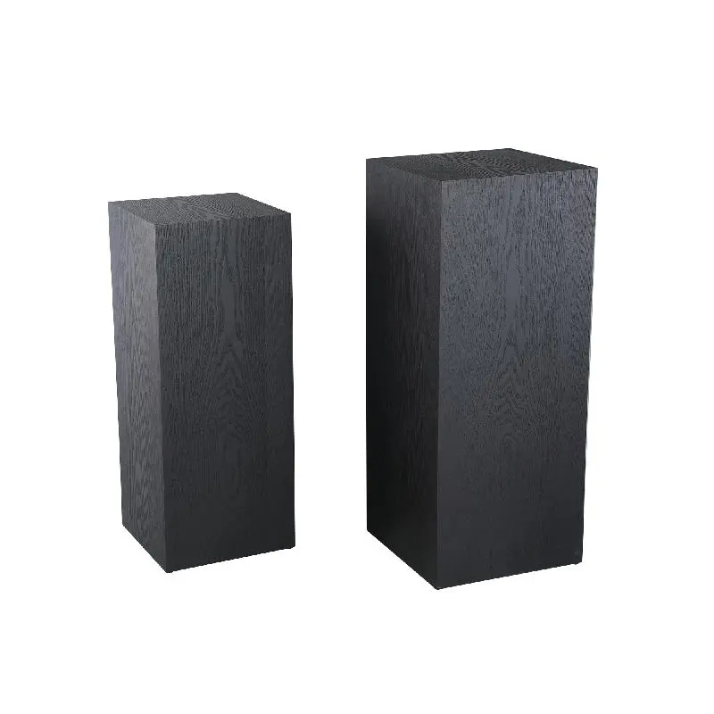 Säule – Holzfurnier, Rechteckige Form, Stabiles Design, Schwarz – Tiess | PTMD