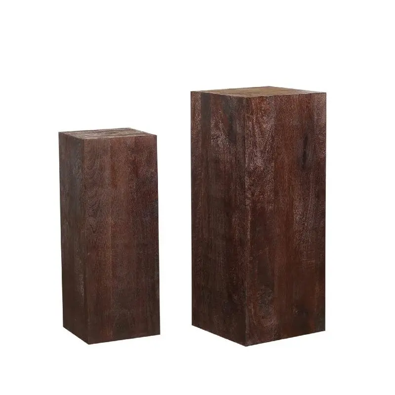 Säule – Mangoholz, Rechteckige Form, Sandgestrahlte Oberfläche, Braun – Kyro | PTMD