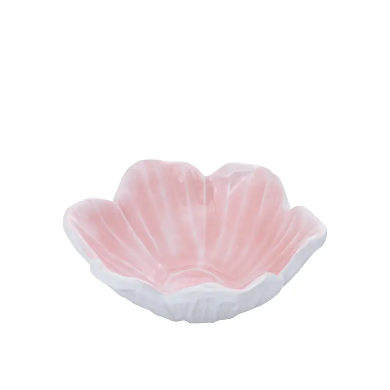 Schale - Aluminiumguss, Blumenform, organische Kontur, Hellrosa, M – Wonda | PTMD