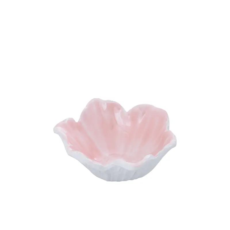 Schale - Aluminiumguss, Blumenform, organische Kontur, Hellrosa, S – Wonda | PTMD