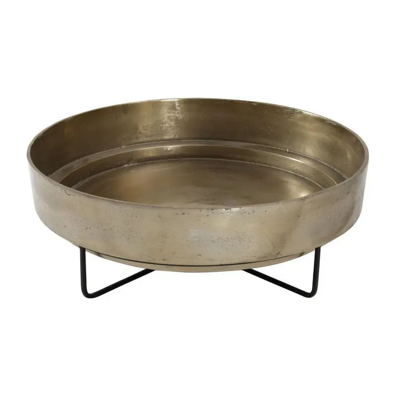Schale – Gold Aluminium, Runde Form, Eisenbasis - Mateo | PTMD