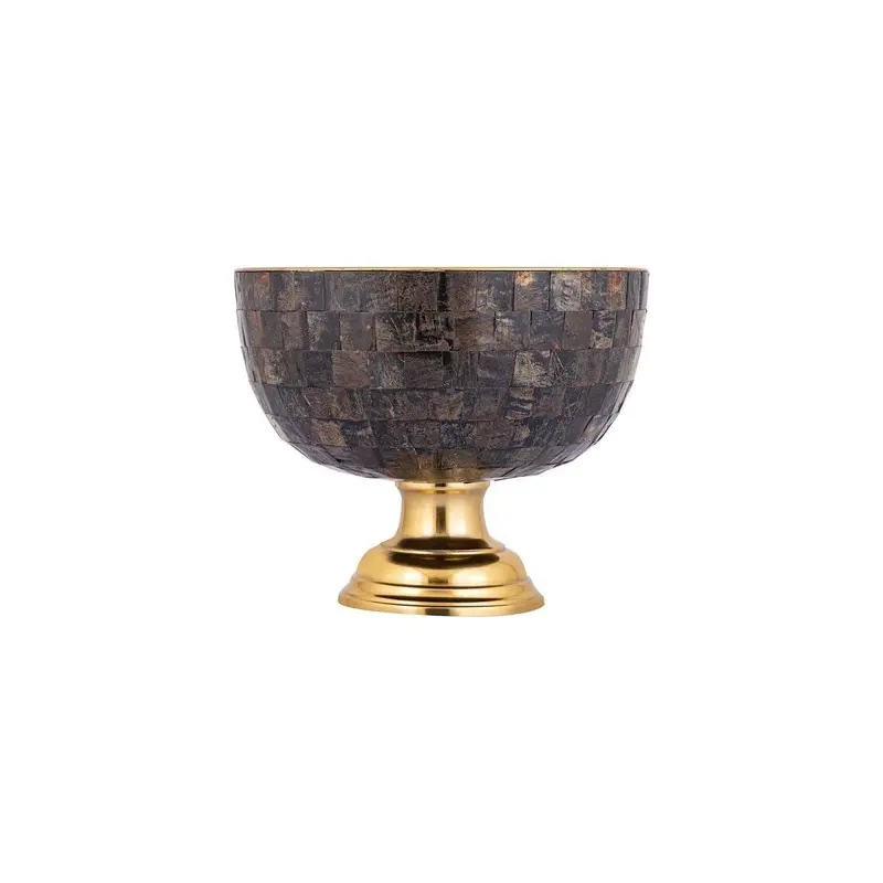Schale – Goldene Farbe, Glänzende Optik, Büffelhorn Besatz – Loder | PTMD