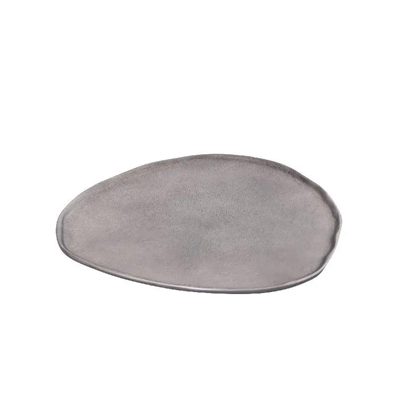 Schale – Runde Form, Organisches Design, Aluminium Material, Silber, M – Kora | PTMD