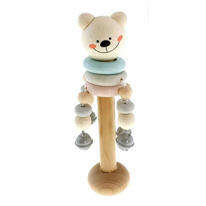 Schellenstab "Bär", natur, 19 cm