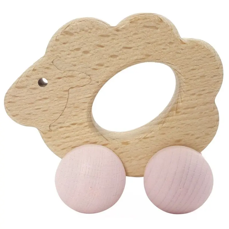 Schiebefigur "Rolli Schaf", natur-rosa