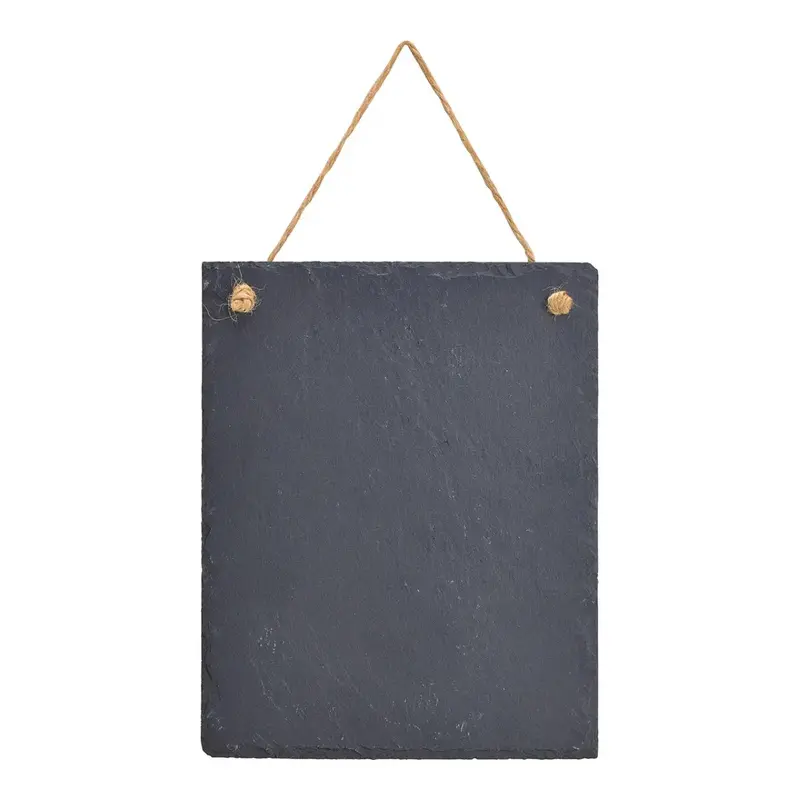 Schiefertafel zum Beschriften rechteckig 20 x 25cm mit Juteband