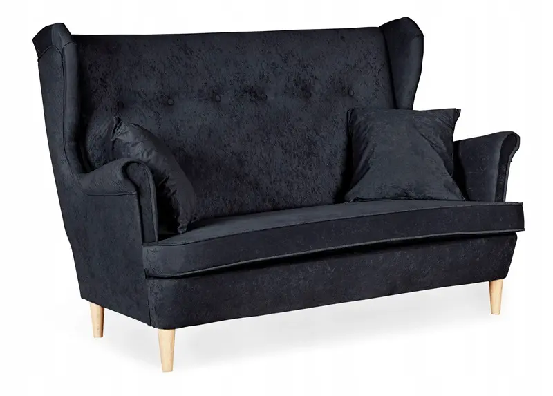 Schlafsofa Ari schwarz Samtoptik Schlaffunktion Ausführung SOFA ARI MKR 15